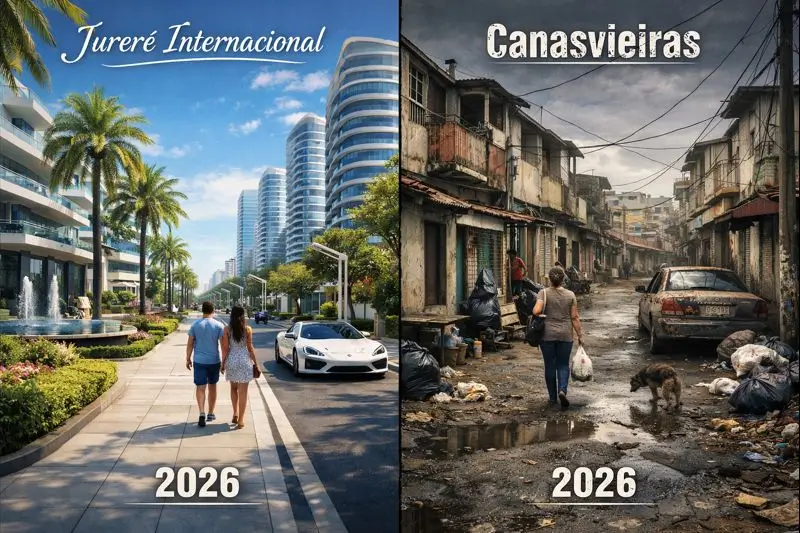 TURISMO “PÉ DE CHINELO” – CANASVIEIRAS OU JURERÊ – DOIS MUNDOS, DUAS ECONOMIAS, TURISMO RICO X TURISMO POBRE –  A ESCOLHA QUE FLORIANÓPOLIS PRECISA FAZER